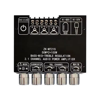 2.1 채널 서브우퍼 AUX 12V 24V 오디오 스테레오 5.1 바스 디지털 전력 증폭기 보드 ZK-MT21S DC 어댑터 2x50W 100W