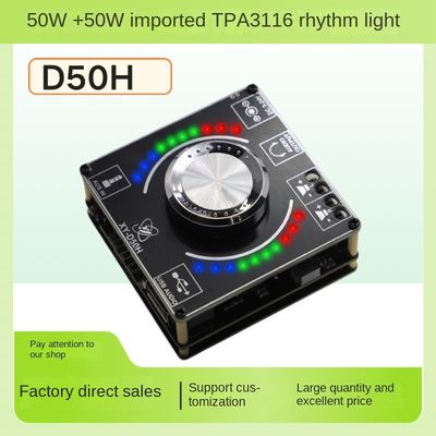 TPA3116 모듈 50W*2 스테레오 HIFI 볼륨 스펙트럼 전력 증폭장치 음악 리듬 램프 개인 폼