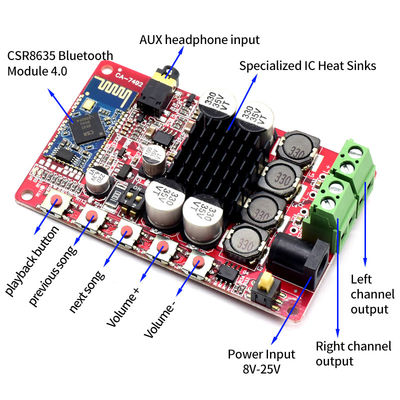 CA-7492 TDA7492P 50W*2 직선 가정 증폭기 보드 BT 5.0 디지털 오디오 수신기 모듈