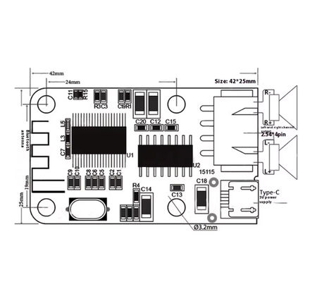 PAM8403 미니 블루투스 앰프 보드 5V 2x3W Type-C