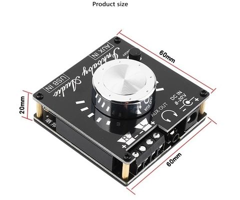 80W 듀얼 채널 블루투스 5.0 증폭기 보드 60x60x30mm