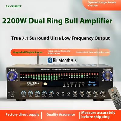 AV-9388BT/AV-999BT 2200W/1200W 프로페셔널 7채널 BT 무선 증폭기 고밀도 홈 극장 7.1 스피커 시스템 금속