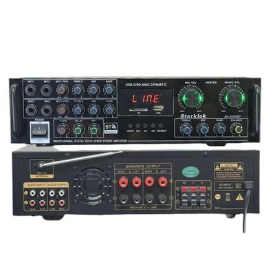 AV-6080BT 1000W 7채널 고정 임페던스 증폭기 가정용 자동차 금속 수신기 USB 플래시 SD 카드 BT 무선 플레이어 글로벌