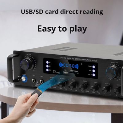 AV-628 프로페셔널 2.1 채널 600W 홈 코아시얼 서브우퍼 증폭기 고전력 모델 BT 광섬유 수신기 국경