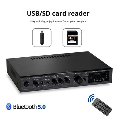 광학 동축 입력, BT 5.0, 슈퍼베이스, 홈 시어터 가라오케 파티용 5.1CH 120W*2+25W*3 HIFI 파워 앰프
