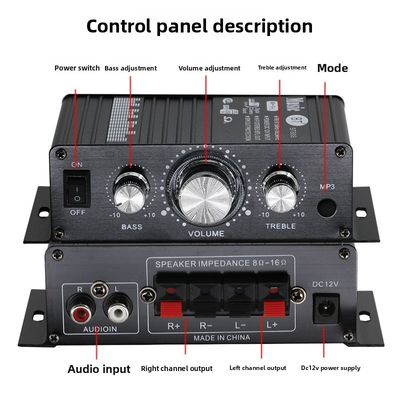 BT-888 미니 12V 가정용 앰프 20W+20W BT 무선 소형 금속, 해외 무역 크로스보더용 핫셀링