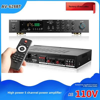Av-628BT 홈 오디오 5채널 800W 고전력 증폭기 110V/220V BT 연결과 무선 수신기