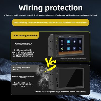 7인치 MP5 플레이어용 차량, BT 무선 HD 후방 카메라, CarPlay, Android Auto, 대시보드 라디오, 유선 대시보드 라디오