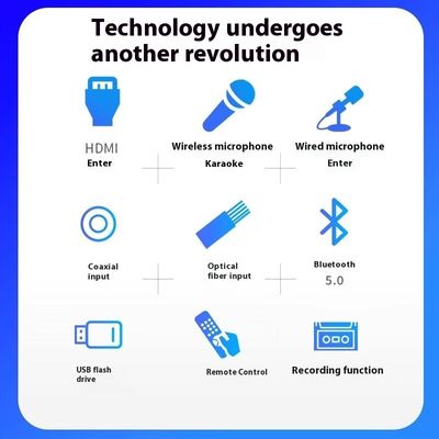 2.0 채널 고출력 100W 무선 가라오케 앰프 BT 무손실 디코딩 HDML ARC 광섬유 동축 전자 부품 재고