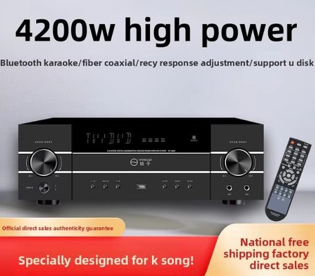5.1채널 4200W 고출력 프로 오디오 앰프 (피드백 방지, BT 무선, 가정용 노래방 무대 공연 KTV 회의용)