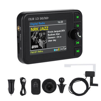 2.4인치 컬러 LCD DAB/DAB+ 라디오 수신기 BT 무선 호환 MP3 플레이어 FM 자동차 디지털 신호 방송 1년