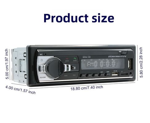 크레탈 싱글 디스크 유니버설 자동차 MP3 플레이어 USB 플래시 드라이브 BT 무선 증폭기 손 자유 오디오 헤드 유닛 중앙 제어