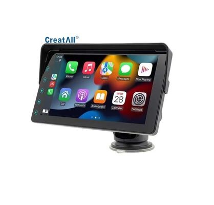 Creatall 7인치 휴대용 차량 MP5 무선 CarPlay 블루투스 FM 송신기 HD 후방 카메라 대시보드 배치 1년