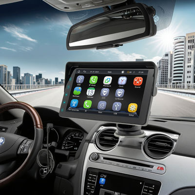 Creatall 7인치 휴대용 차량 MP5 무선 CarPlay 블루투스 FM 송신기 HD 후방 카메라 대시보드 배치 1년