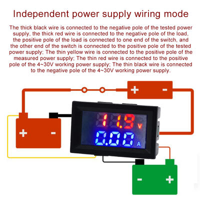 M430 LED Digital Voltmeter Ammeter DC 4-30V DC Voltage 10A/50A/100A Current Tester Car Motorcycle Volt Temperature Detector