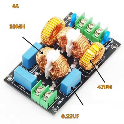 Three-Stage High Current Electromagnetic High Frequency Filter for LCD Modules Differential Common Mode Audio Amplifier EMI EMC