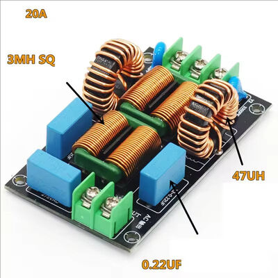 Three-Stage High Current Electromagnetic High Frequency Filter for LCD Modules Differential Common Mode Audio Amplifier EMI EMC