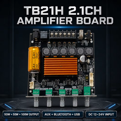CA-TB21H 2.1 채널 TPA3116 블루투스 증폭기 보드 50W+50W+100W 오디오 증폭기 모듈 APP 제어