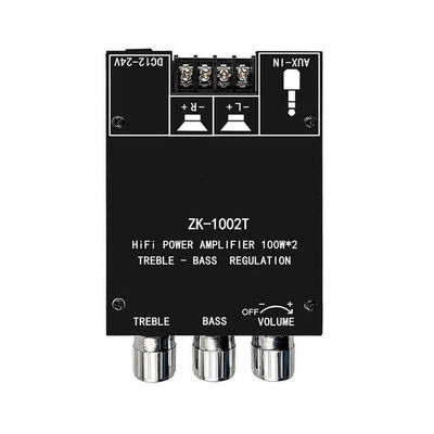 ZK-1002T HIFI 2.0 채널 5.0BT 100Wx2 증폭기 보드 AUX 통신과 함께 스테레오 서브우퍼 스피커 모듈